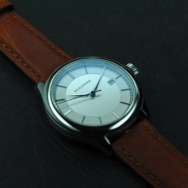 A65 Dress Watch with white dial & blue seconds hand