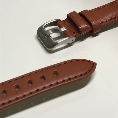 18mm Tan Brown Calf Leather Strap (Top-grain Leather)