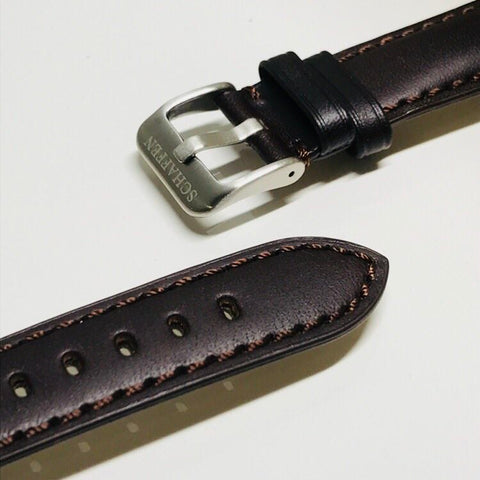20mm Dark Brown Calf Leather Strap (Top-grain Leather)
