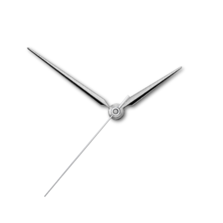 A65 - Faceted Alpha - Silver Hour, Minute & Seconds